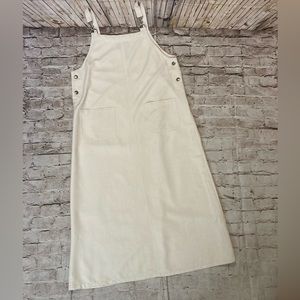 IN FOCUS ivory (beige) midi jumper dress size M